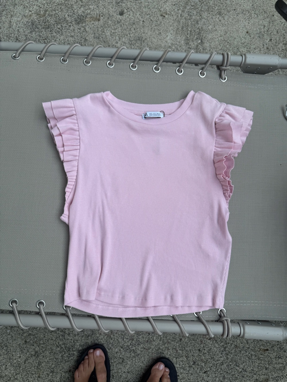 Zara Pink Ruffle Sleeve Tank Top